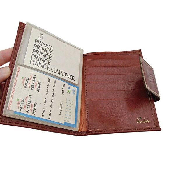 NEW Princess Gardner Dark Red Leather Bifold Wallet Card Slots Coin Purse Vtg - Picture 4 of 12